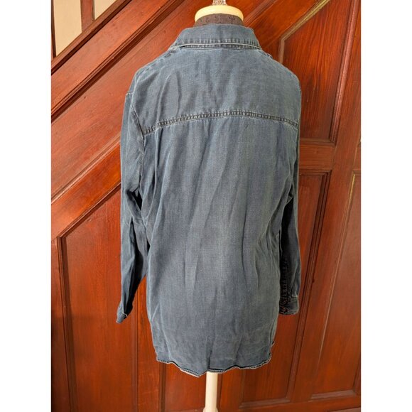 Soft Surroundings Womens Denim Button-Up Shirt L - Picture 2 of 7